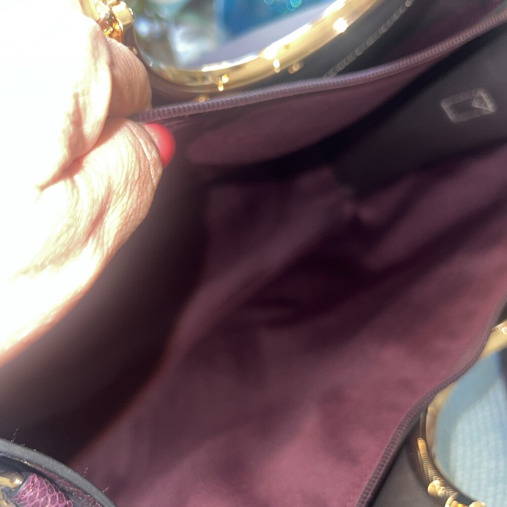 Luella Grey London Hand/ Shoulder Bag Burgundy Gold Metal Handles NWOT (60top) - Picture 7 of 11